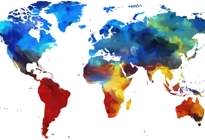Colorful Watercolor World Map