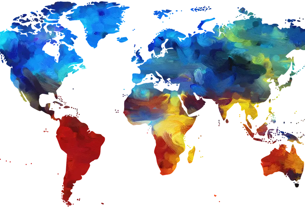 Colorful Watercolor World Map