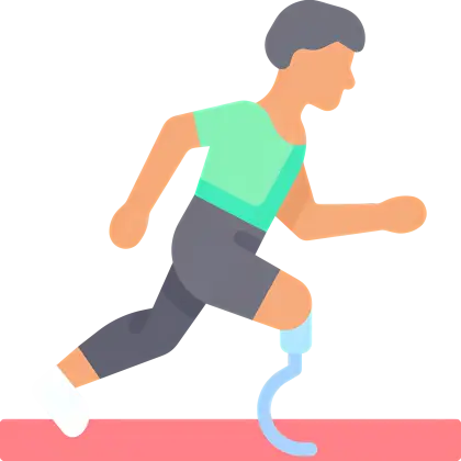 Runner with Prosthetic Leg Illustration