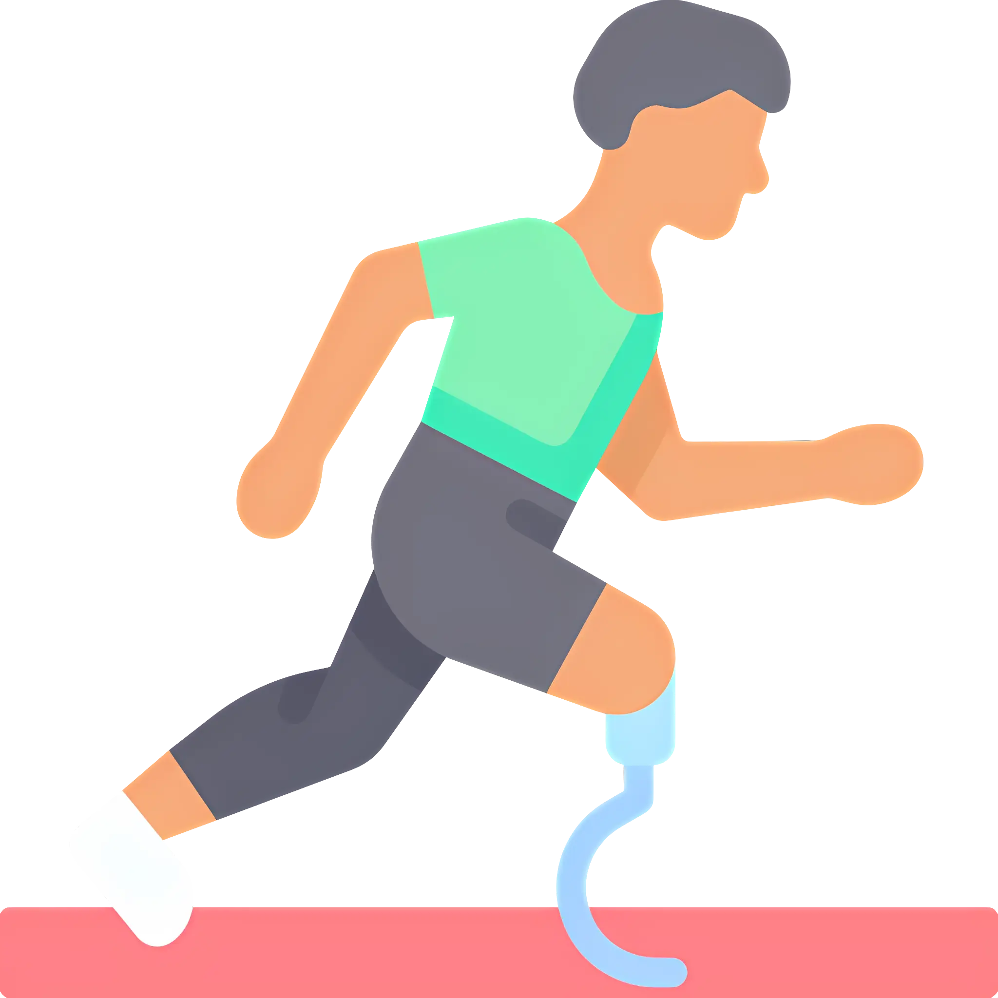 Runner with Prosthetic Leg Illustration