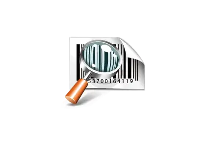 Barcode with Magnifying Glass
