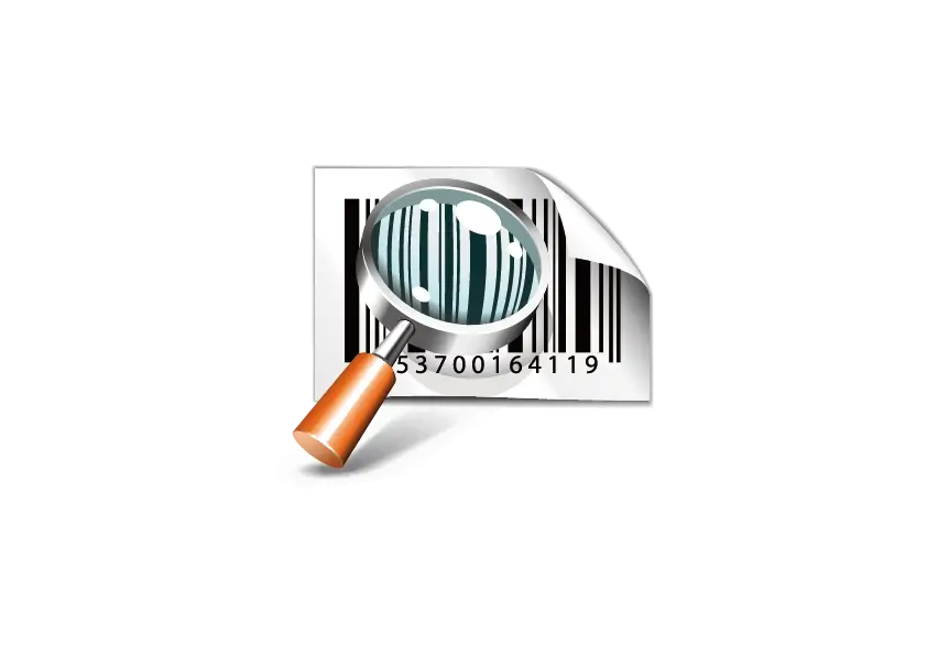Barcode with Magnifying Glass