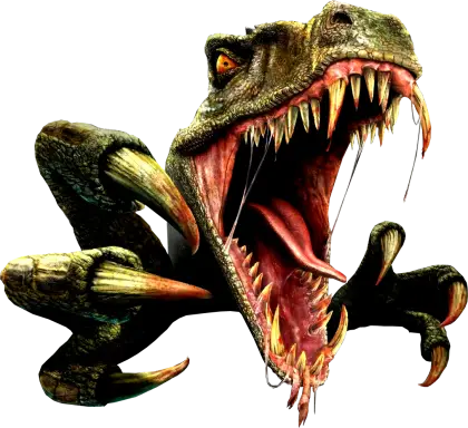 Ferocious Roaring Dinosaur with Sharp Claws