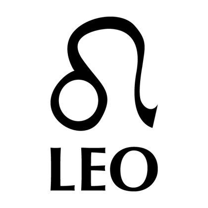 Leo Zodiac Symbol in Black