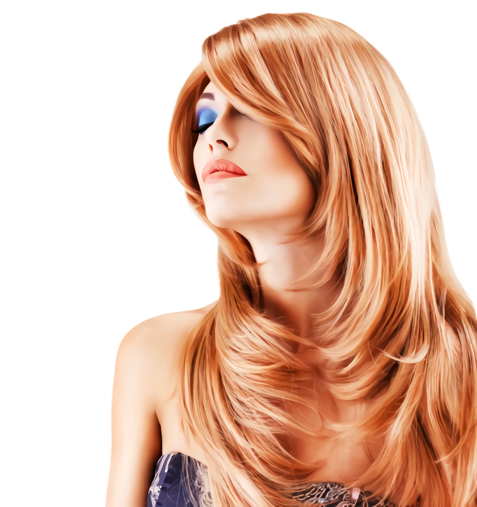 Model with Blonde Hair and Makeup