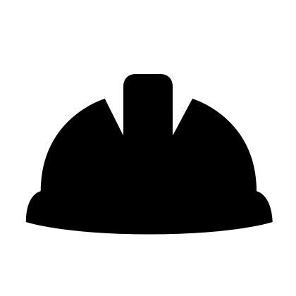 Black Construction Hard Hat Silhouette