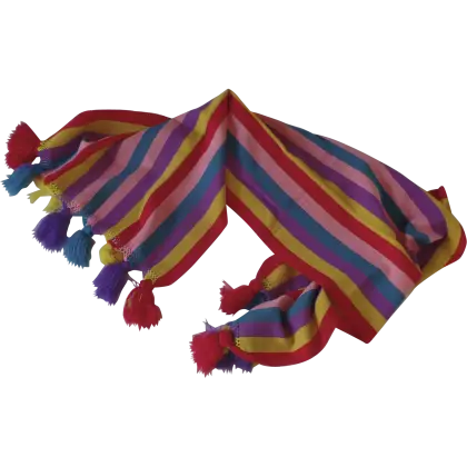 Colorful Striped Scarf with Tassels