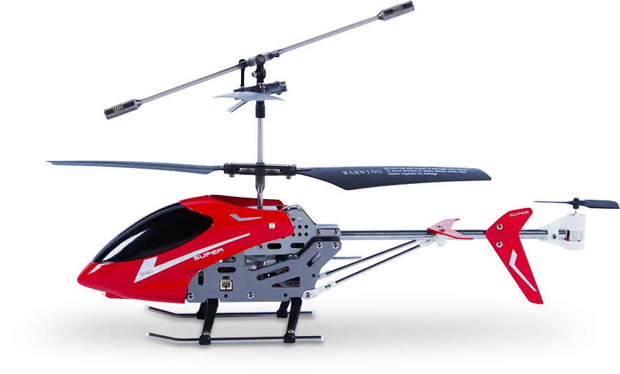 Red and White Helicopter Toy Design