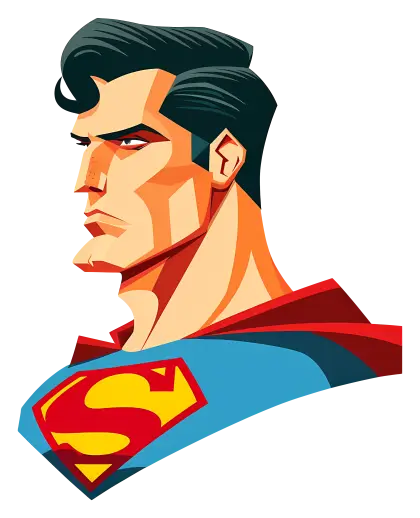 Superhero Character Illustration with Red Cape