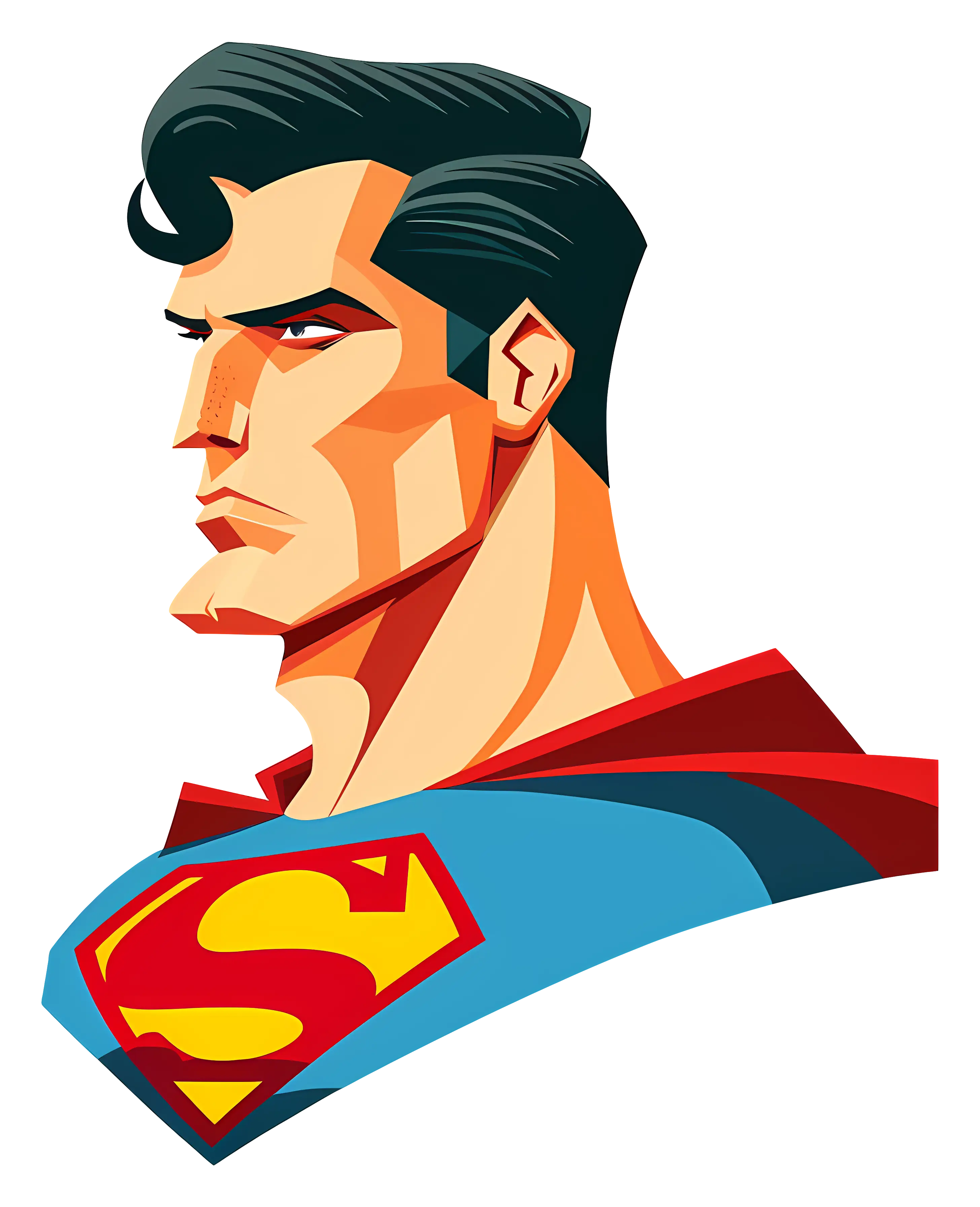 Superhero Character Illustration with Red Cape