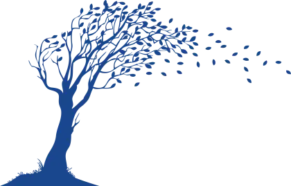 Tree Losing Leaves in Wind Illustration
