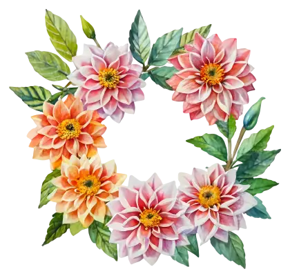 Floral Wreath with Colorful Flowers