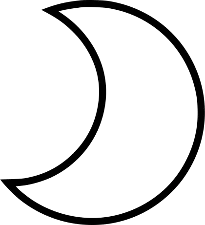 Crescent Moon Outline Symbol