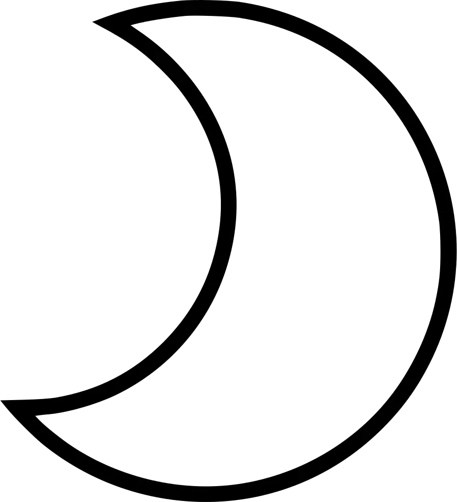Crescent Moon Outline Symbol