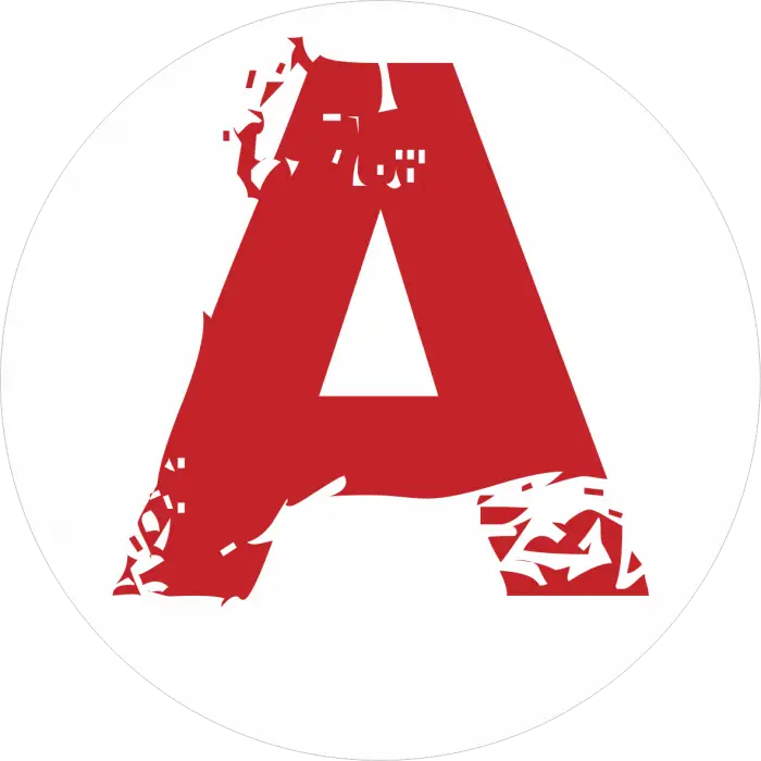 Red Letter A with Distressed Design