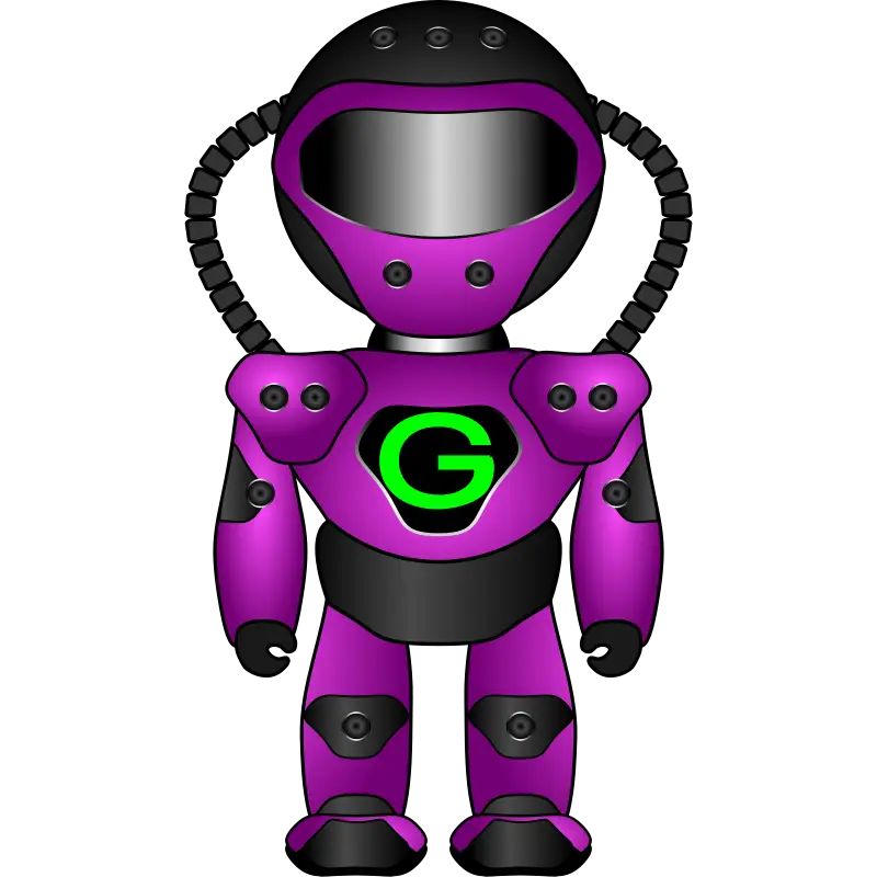 Cartoon Purple Robot with Sci-Fi Design