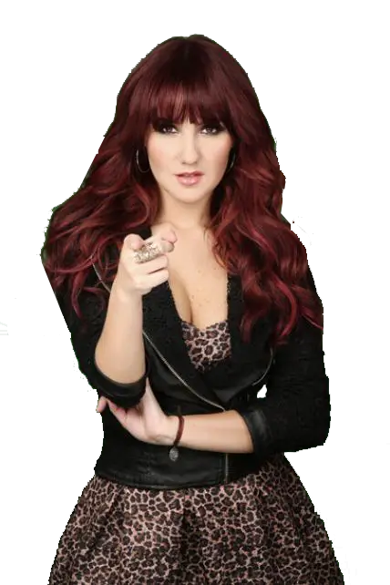 Woman Pointing with Red Hair