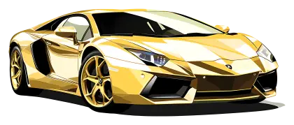 Gold Sports Car Illustration in Luxury Design