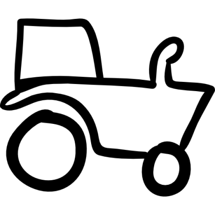 Minimalist Tractor Line Art Drawing