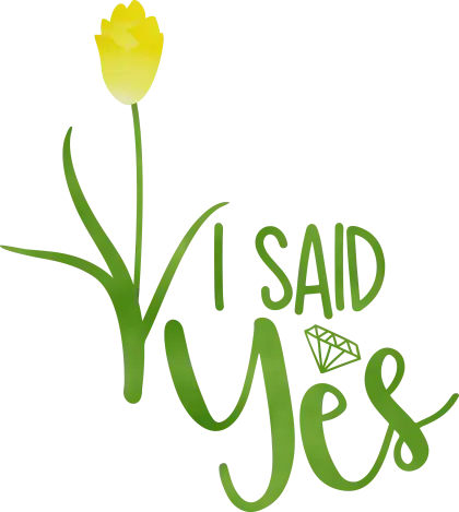 Engagement Announcement &#039;I Said Yes&#039; with Yellow Tulip
