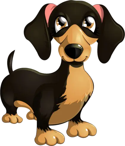 Cartoon Dachshund Dog Illustration
