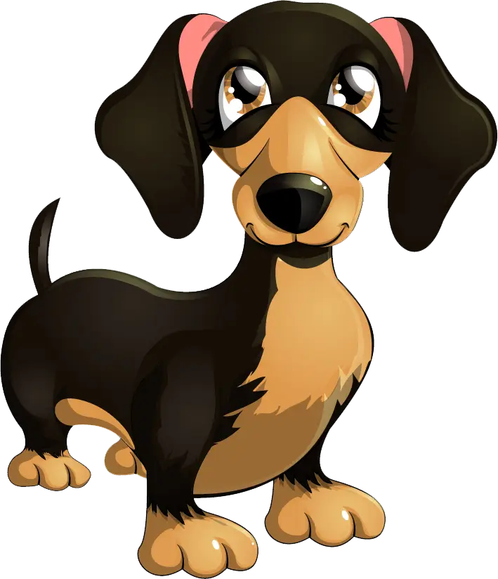 Cartoon Dachshund Dog Illustration