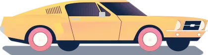 Yellow Vintage Car Illustration