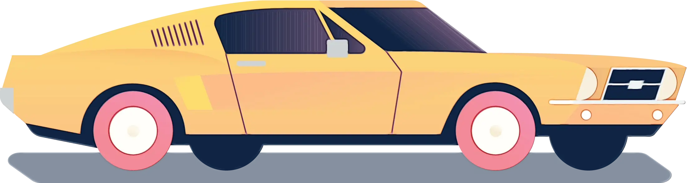 Yellow Vintage Car Illustration