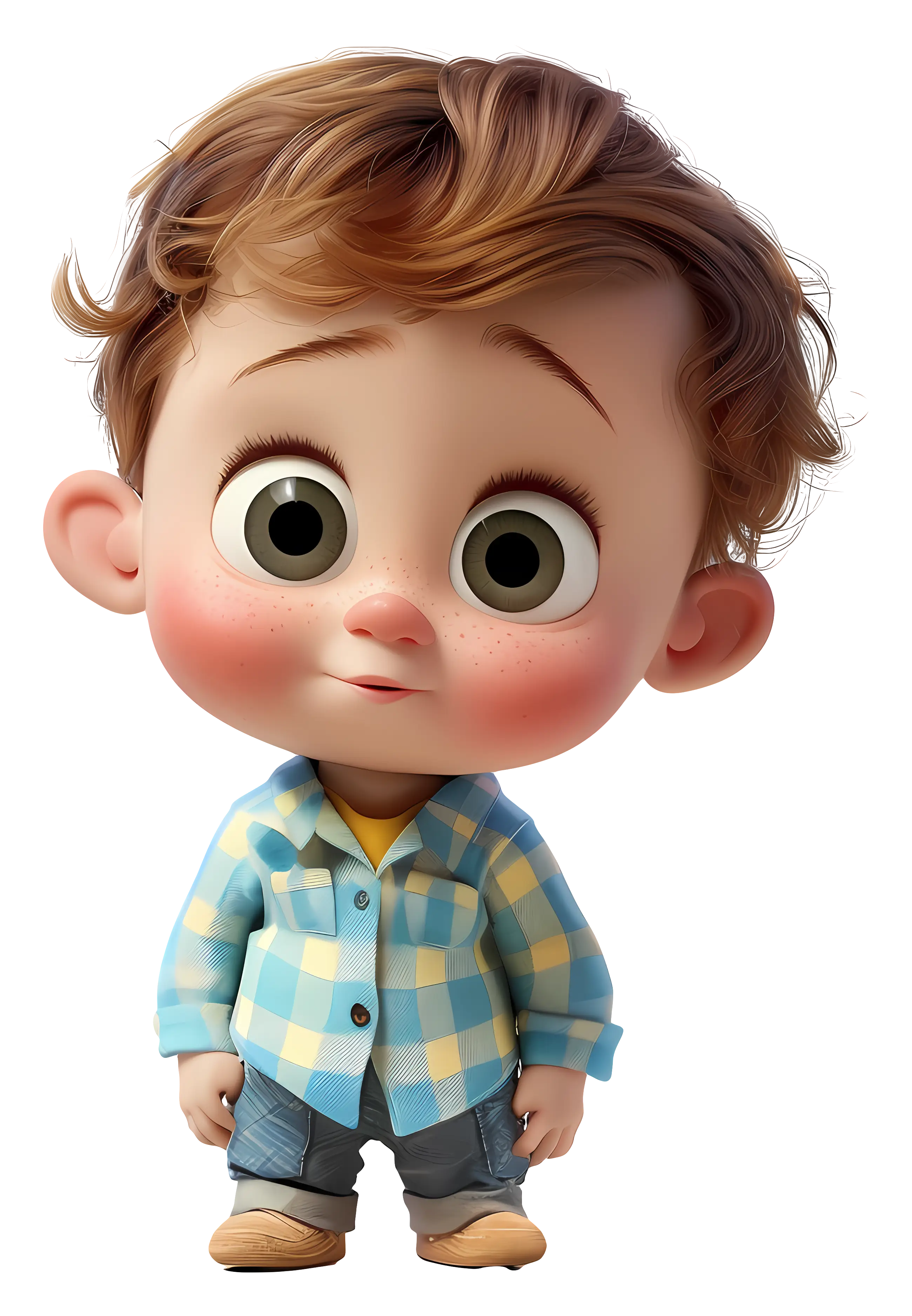 Cute Animated Boy with Big Eyes