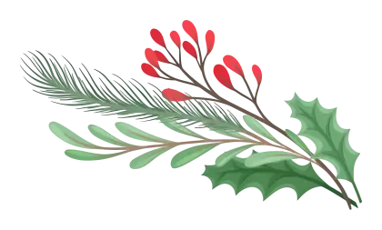 Festive Christmas Branch with Holly