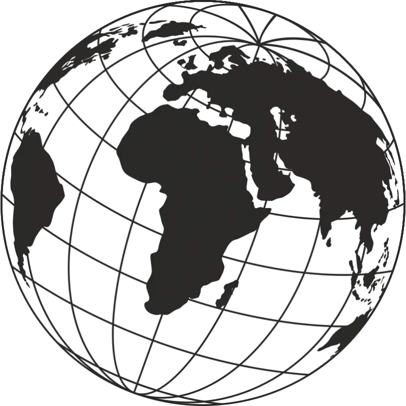 Black and White Globe Illustration