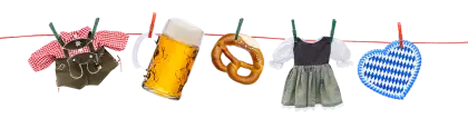 Oktoberfest Decorations on Clothesline