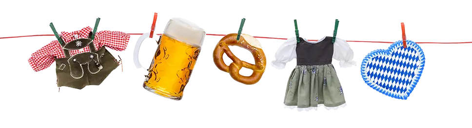 Oktoberfest Decorations on Clothesline