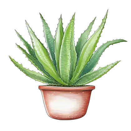 Aloe Vera Plant in a Pot