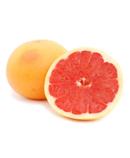 Fresh Cut Grapefruit on Transparent Background