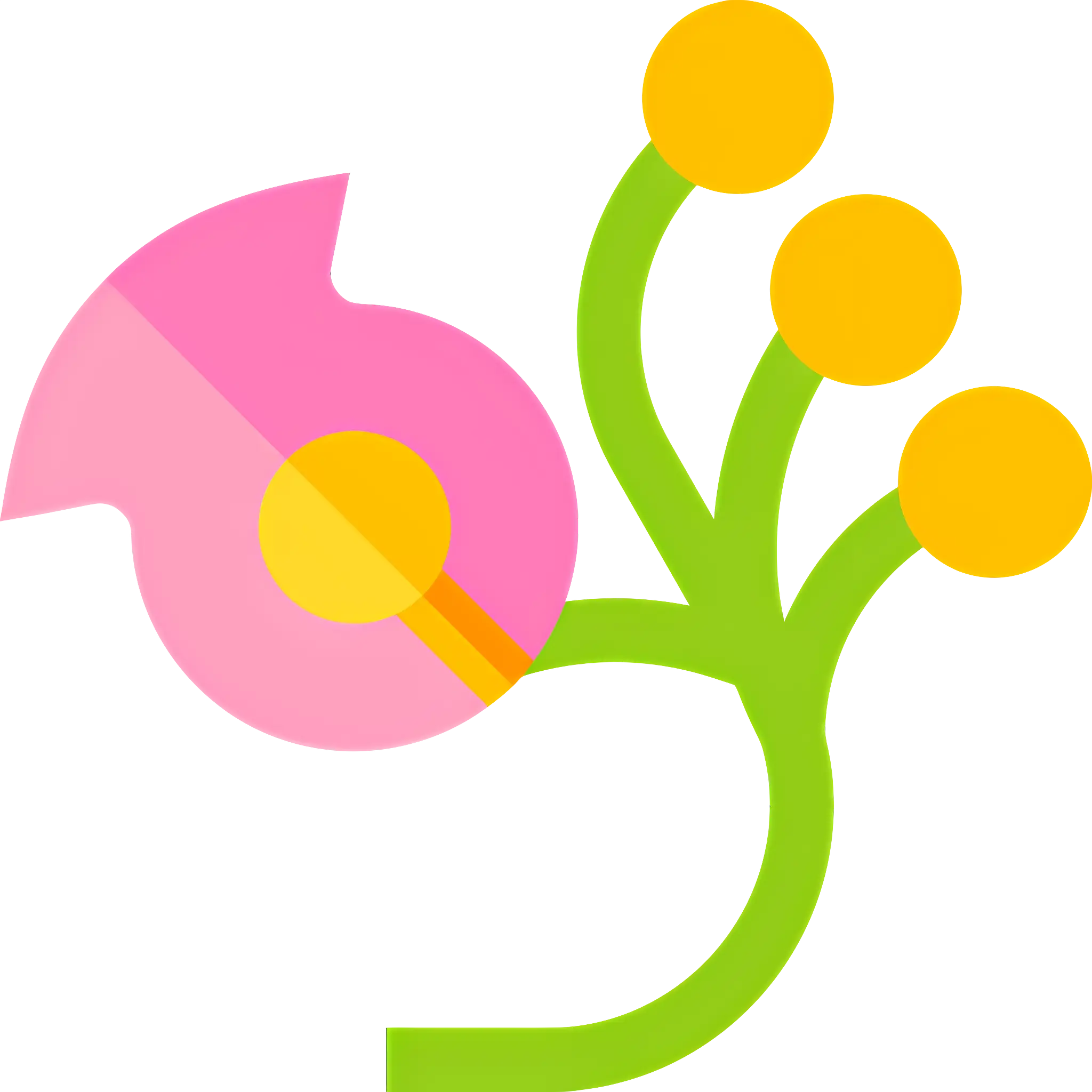 Pink Flower with Yellow Berries