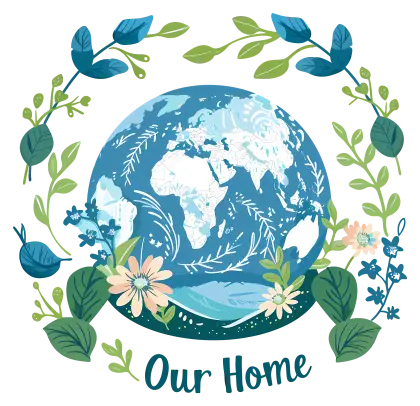 Our Home Earth with Flowers