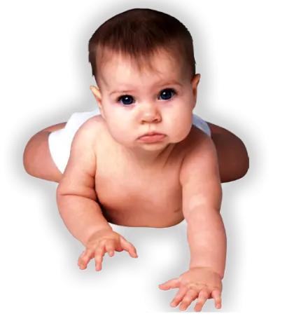 Cute Crawling Baby with Adorable Expression