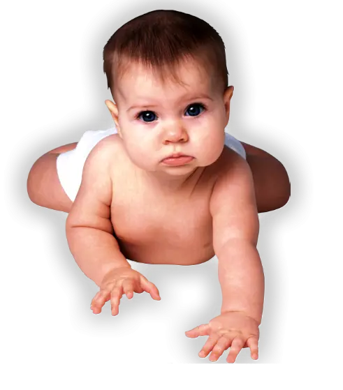 Cute Crawling Baby with Adorable Expression