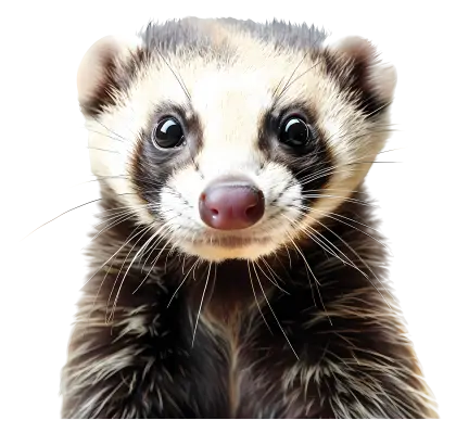 Cute Ferret Face Close-Up Illustration