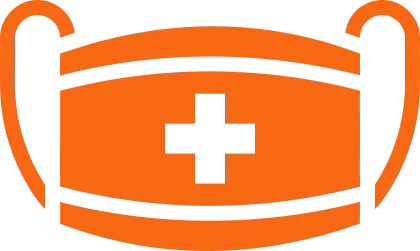 Orange Medical Mask Icon for Healthcare