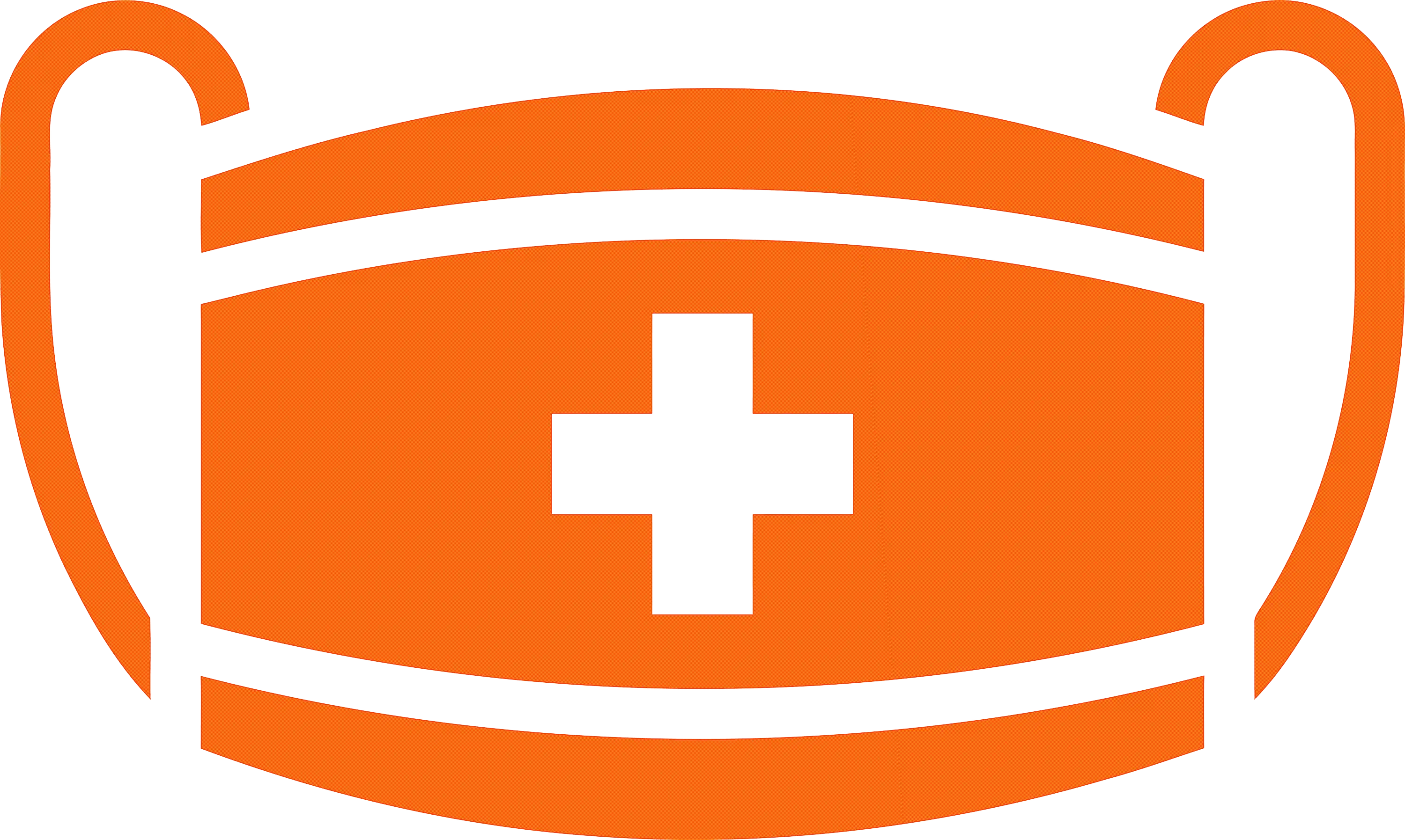 Orange Medical Mask Icon for Healthcare