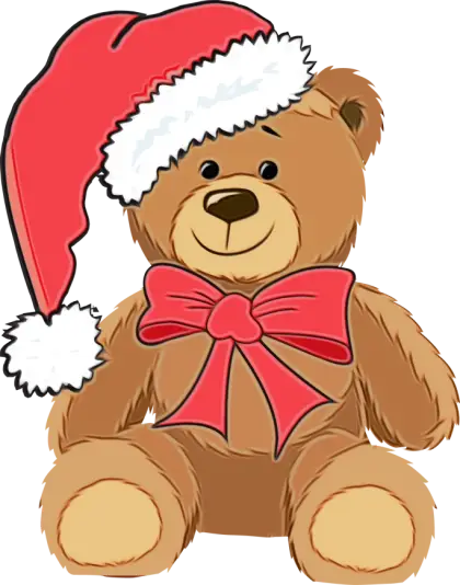 Christmas Teddy Bear with Santa Hat