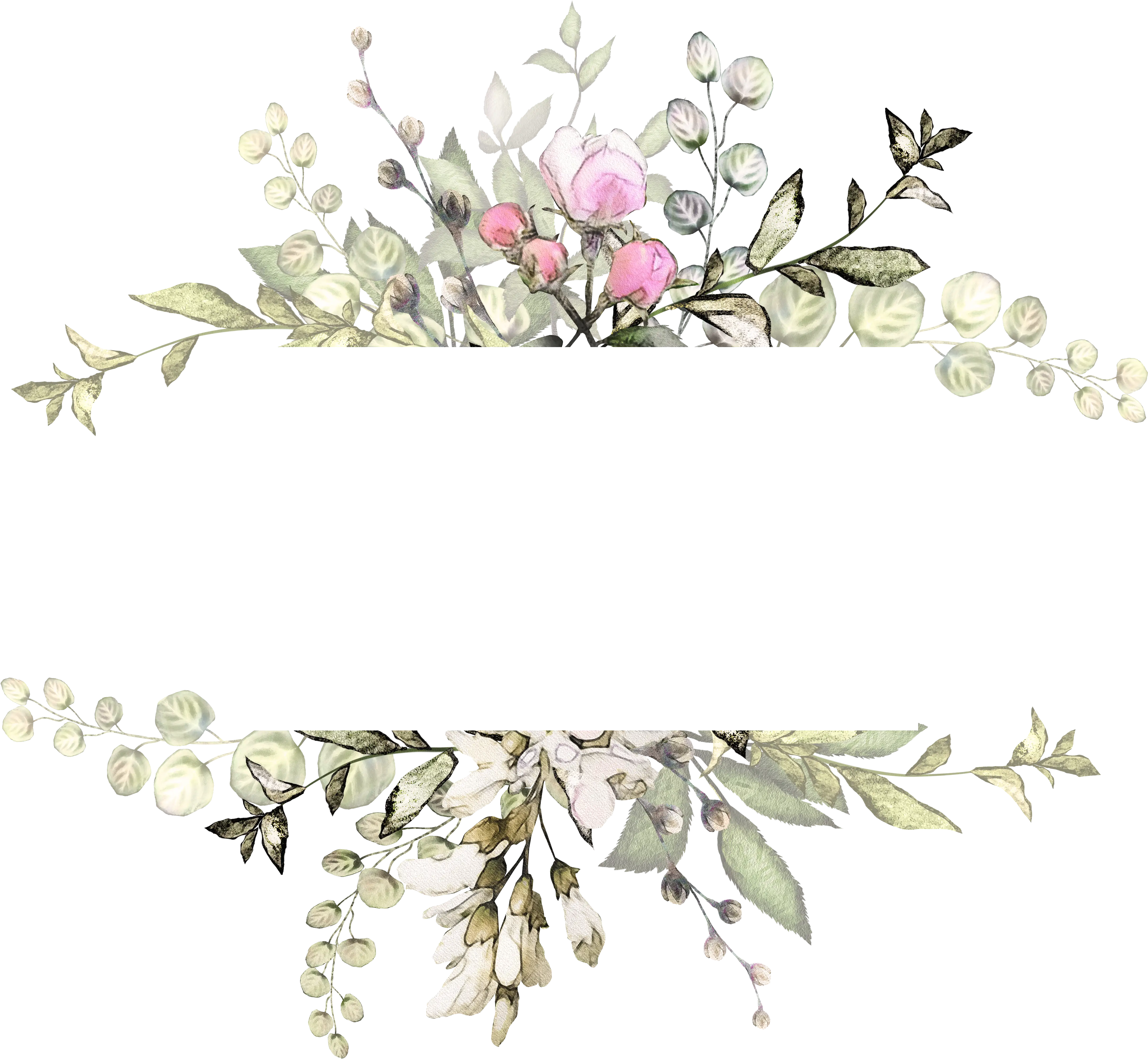 Botanical Watercolor Design Frame