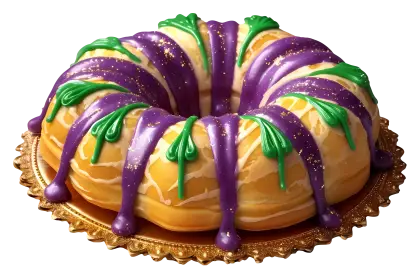 Colorful King Cake for Mardi Gras