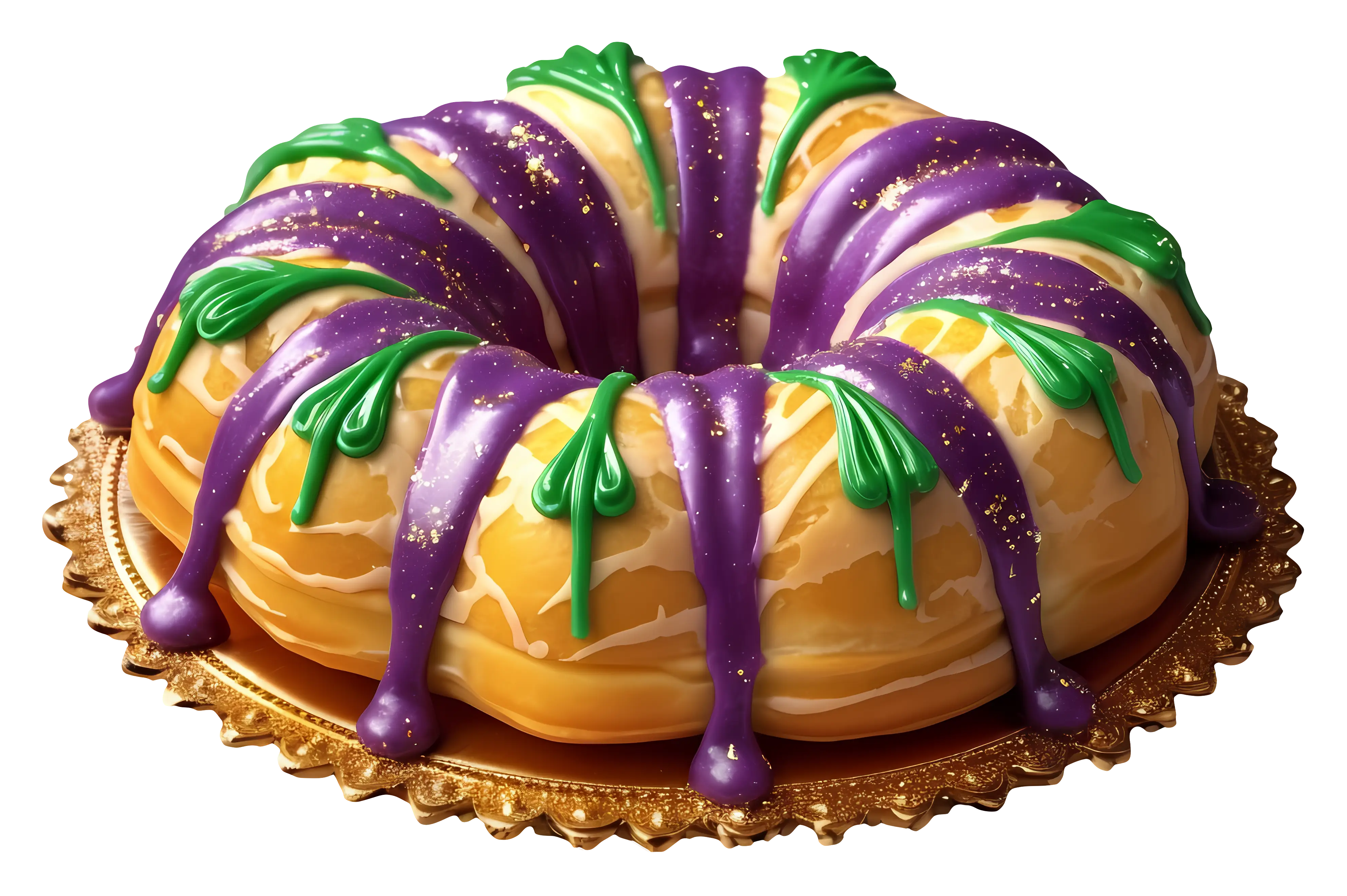 Colorful King Cake for Mardi Gras