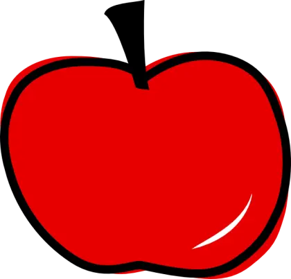 Red Apple in Cartoon Style