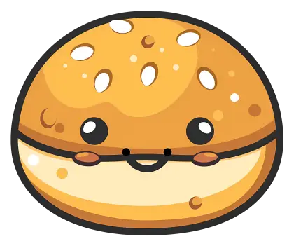 Cute Cartoon Burger with Smiling Face