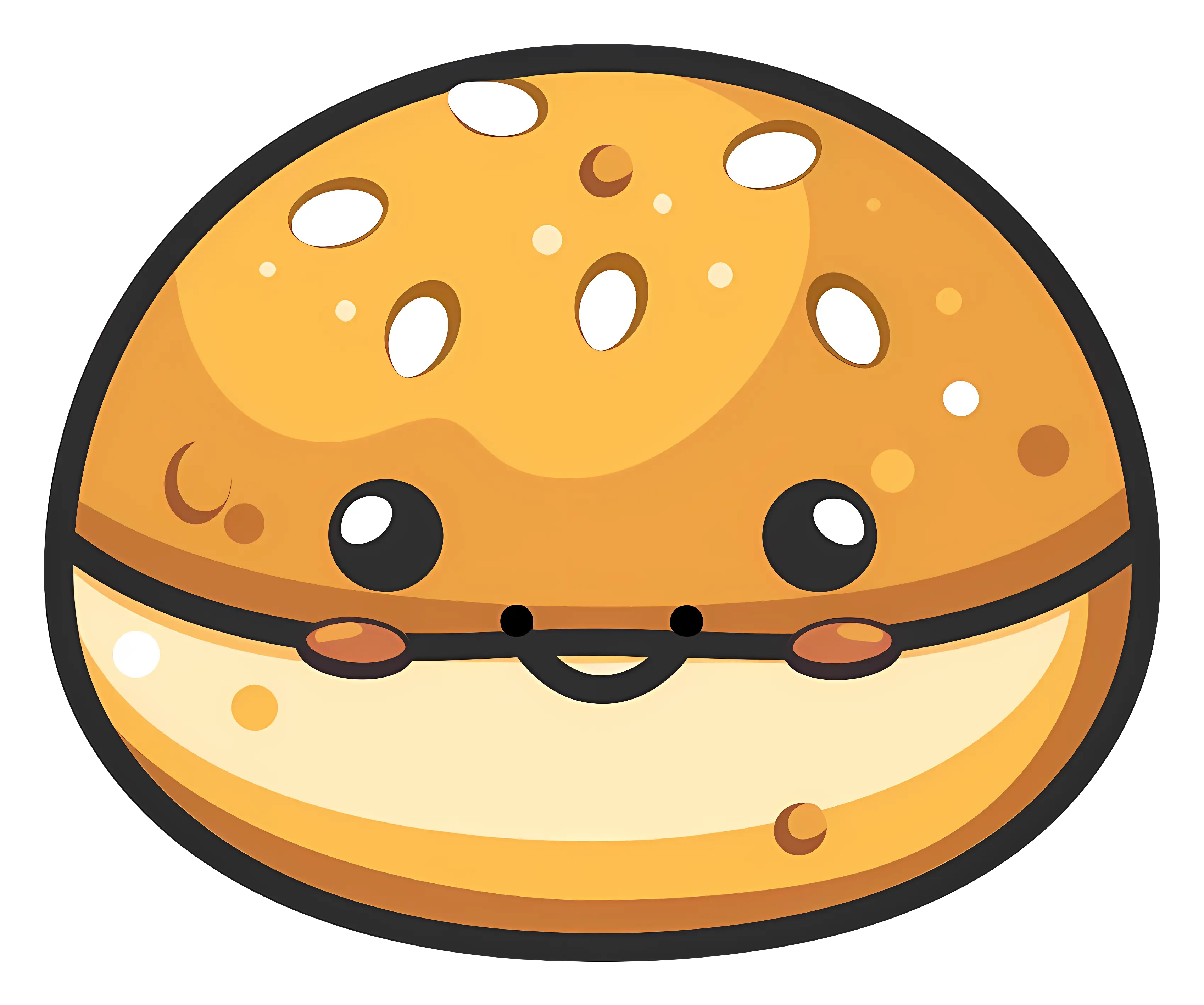 Cute Cartoon Burger with Smiling Face