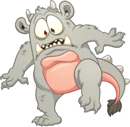 Scared Cartoon Monster Illustration